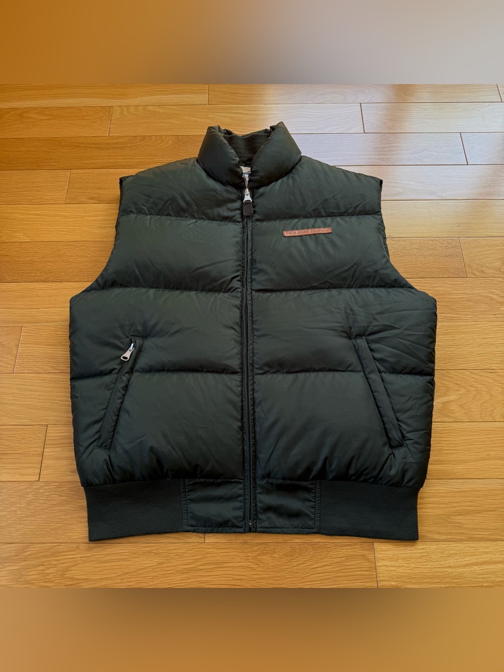 Polo Jeans Company Down Puffer Vest Mens Medium Dark Green